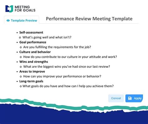 Review Meeting Template