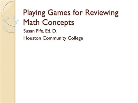 Reviewing math concepts