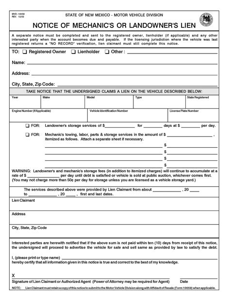 Reviewing Mechanics Lien Form