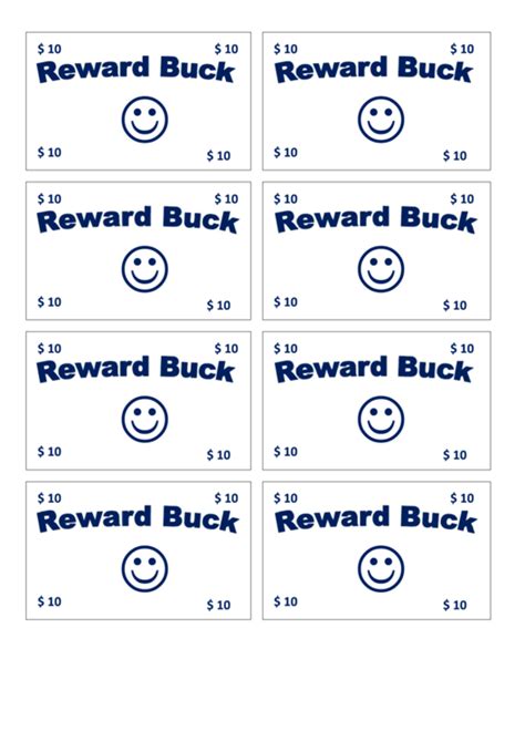 Reward bucks template 1