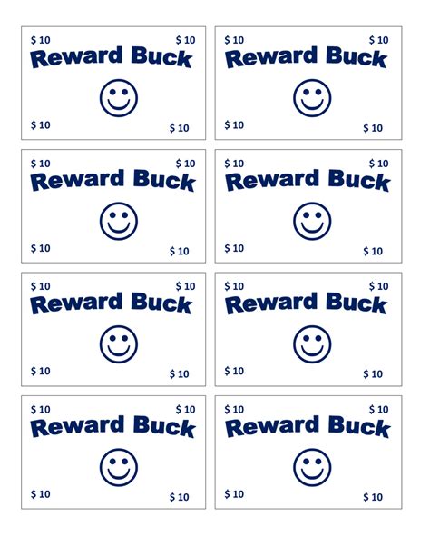 Reward bucks template 2