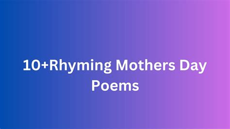 Image of a rhyming Mothers Day poem printable