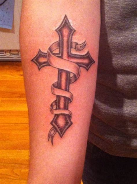 Ribbon Cross Tattoo Care