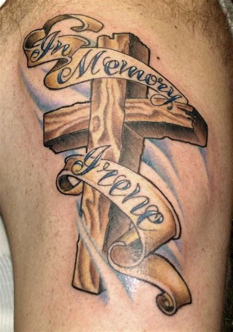 Ribbon Cross Tattoo Ideas