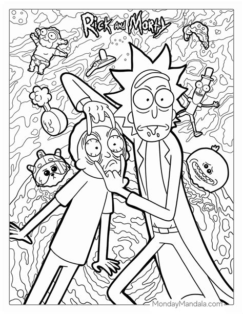 Rick and Morty printable coloring pages for adults