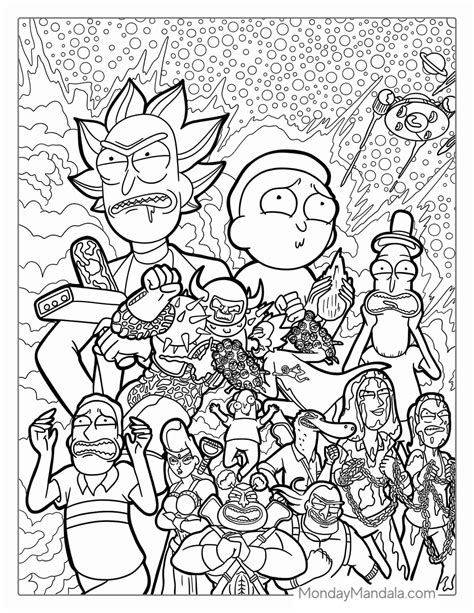 Rick and Morty printable coloring pages for adults and kids