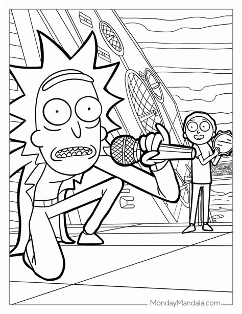 Rick and Morty printable coloring pages for kids