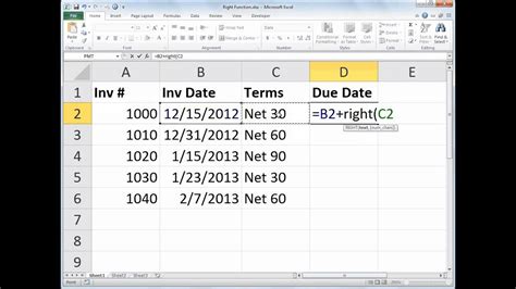 Right Function Dates Times