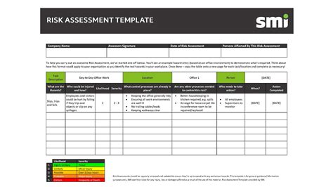 Risk Assessment Template