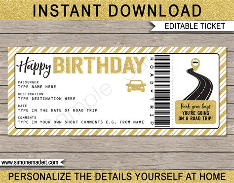 Road Trip Birthday Template