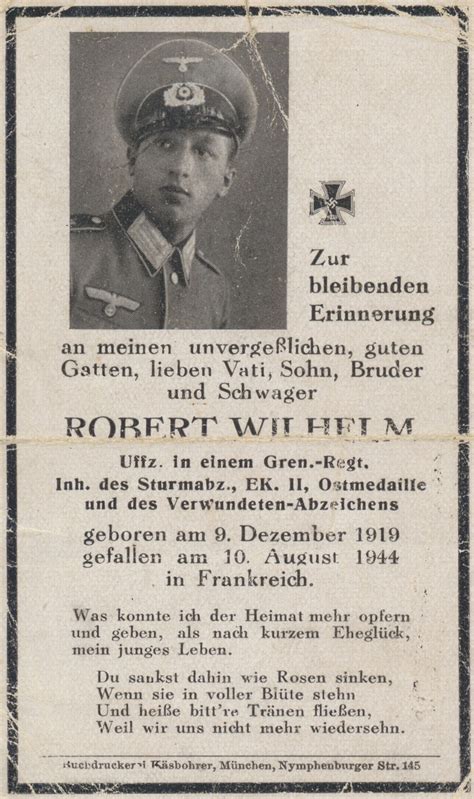 Robert Wilhelm's remembrance