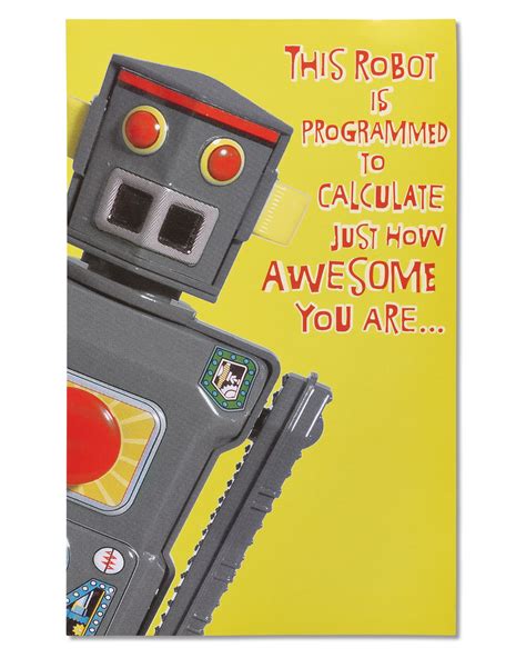 Robot party birthday card