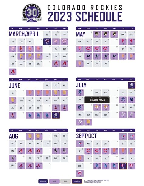 Rockies 2023 Schedule