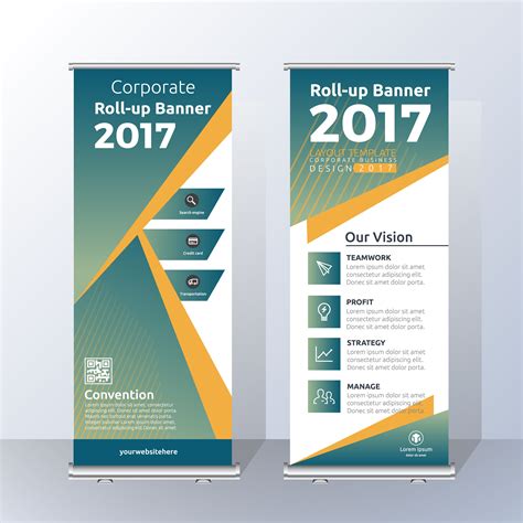 Roll-Up Banner Templates Vector