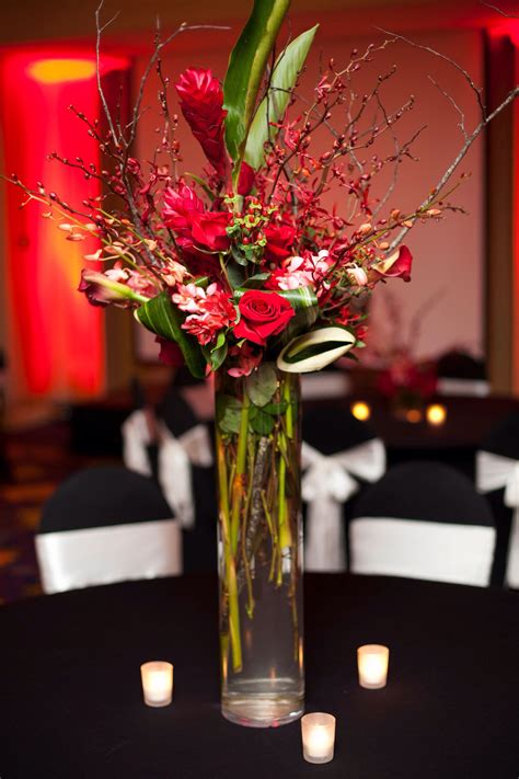 Rolled flower centerpieces