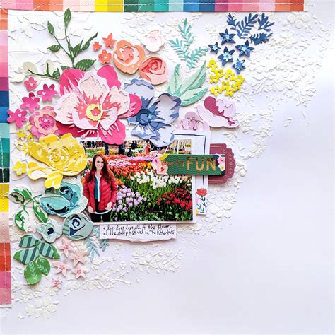 Rolled flower scrapbook pages