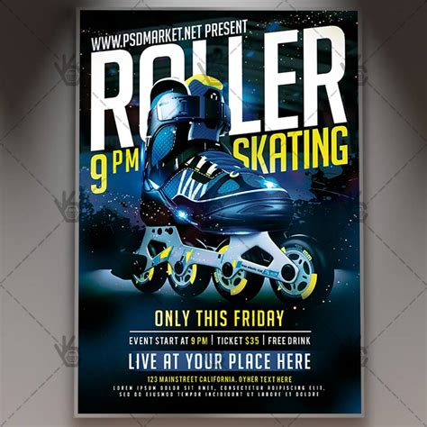 Roller Skate Party Flyer Template