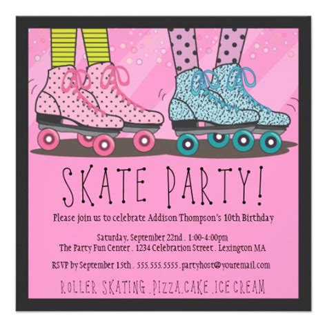 Roller Skating Party Invitation Template 8