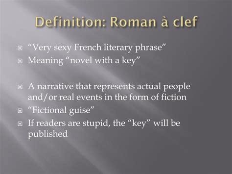 Roman à Clef Definition