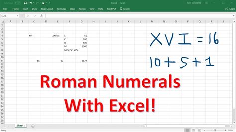 Roman numeral excel formula