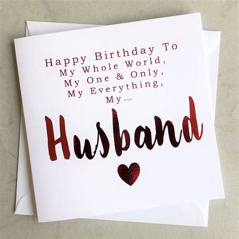 Romantic Birthday Card for Husband