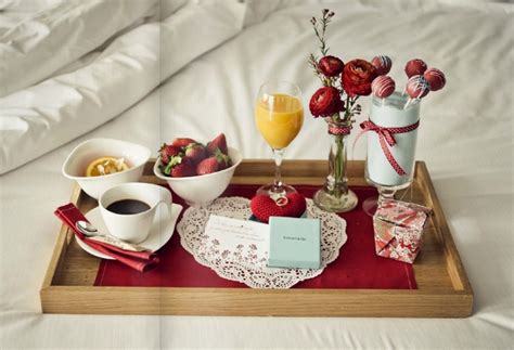 Romantic breakfast setup