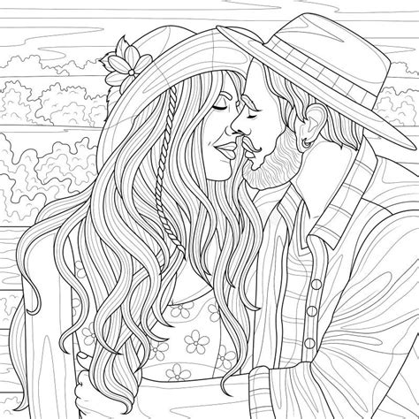 Romantic Couples Coloring Pages for Adults