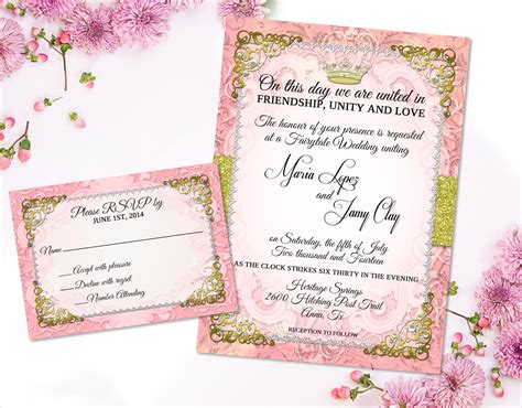 A romantic fairytale-themed wedding invitation video template