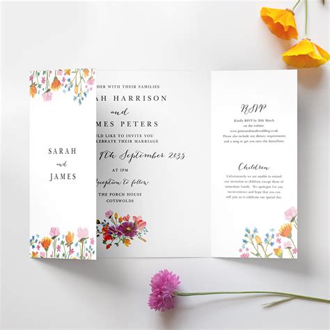 Romantic Floral Gatefold Wedding Invitation