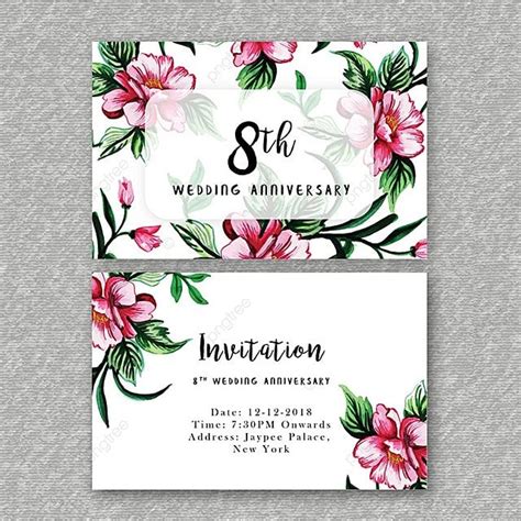 Romantic Floral Wedding Anniversary Invitation Template