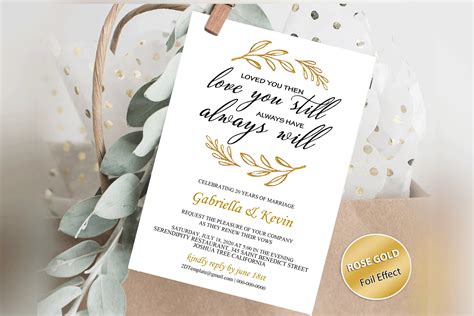 Romantic Vow Renewal Invitation Template