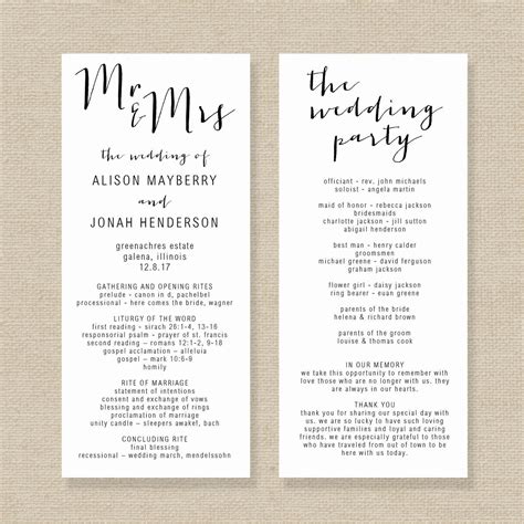 Romantic Wedding Program Template in Word