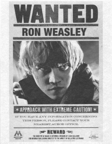 Ron Weasley Wanted Poster