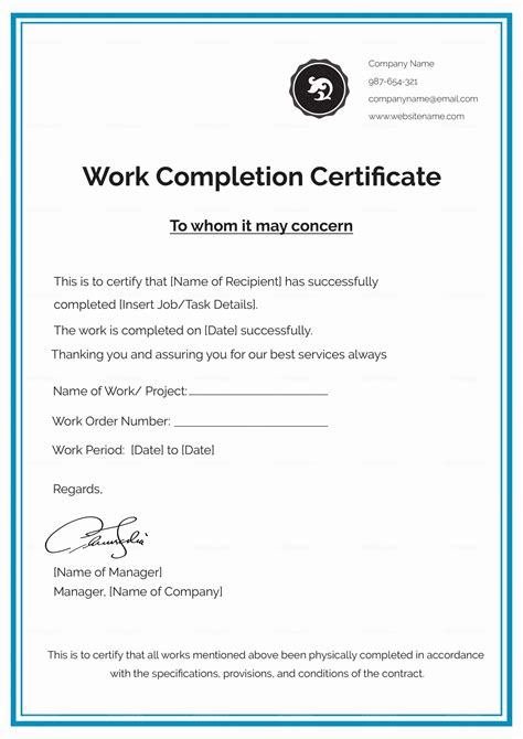 Roofing Certificate of Completion Template 1