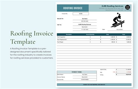 Roofing Invoice Template 3