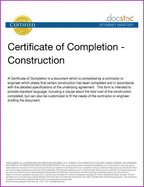 Roofing Project Completion Template