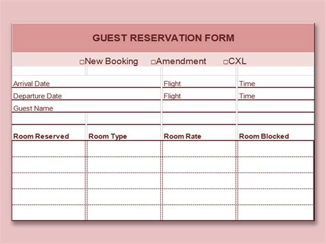 Room Booking Template Excel 10