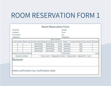 Room Booking Template Excel 8