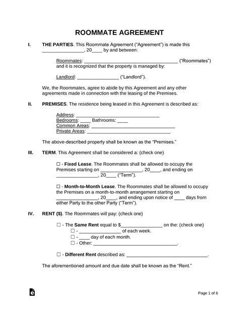 Room Rental Agreement Template 6