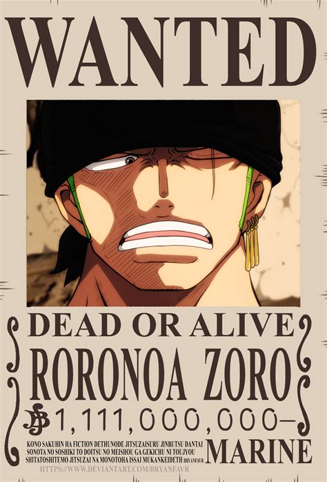 Roronoa Zoro Wanted Poster