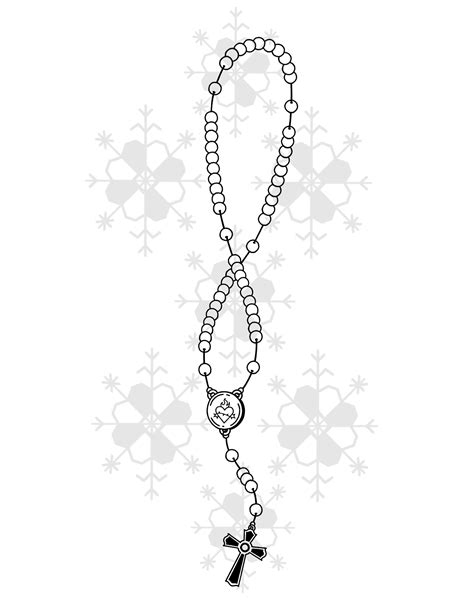 Traditional Rosary Stencil Design