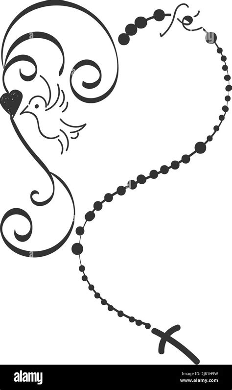 Whimsical Rosary Stencil Design