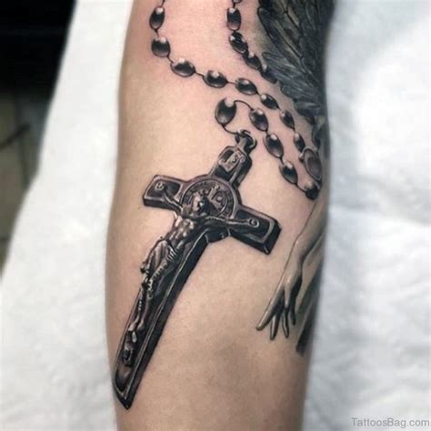 Rosary with cross tattoo design