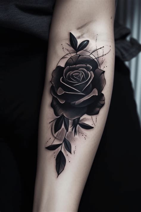 Rose black tattoo design