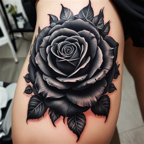 Rose black tattoo placement