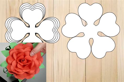 Large rose flower template