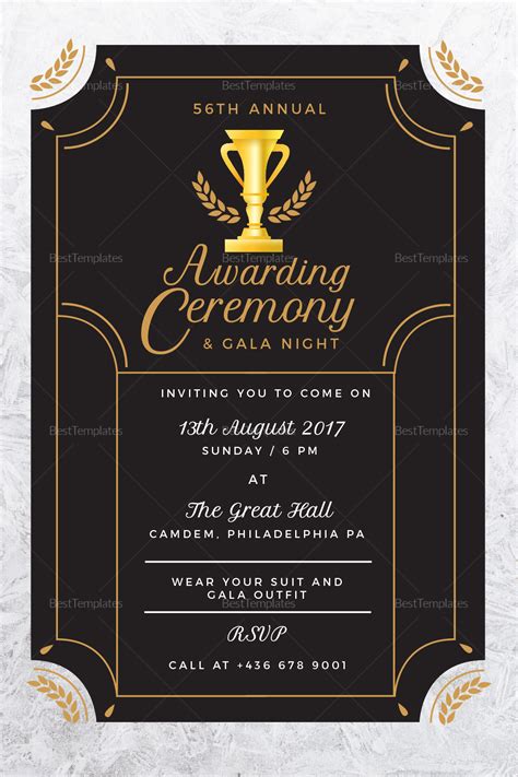 Rose Gold Ceremony Invitation Template