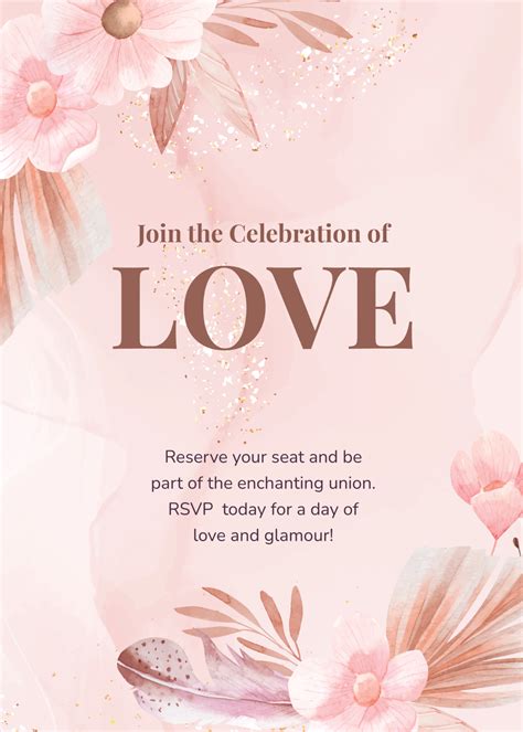 Rose Gold Dinner Invitation Template