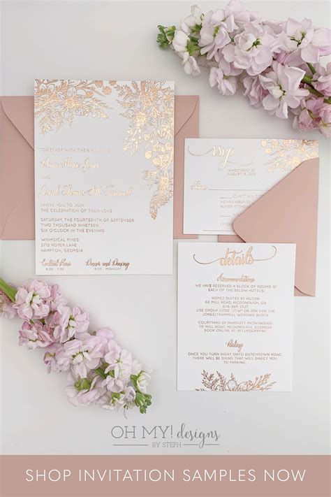 Rose Gold Invitation Suites