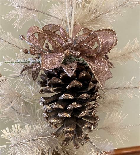 Rose Gold Pinecone Ornaments